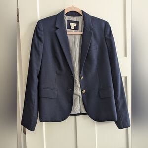 Ladies J.Crew Blue Wool Blend Blazer Size 4
